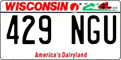 WI license plate 429NGU