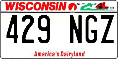 WI license plate 429NGZ