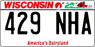 WI license plate 429NHA