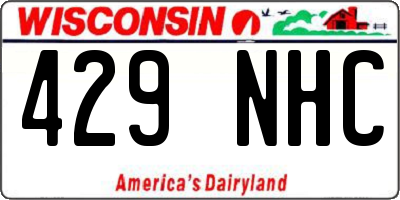 WI license plate 429NHC