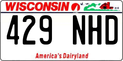WI license plate 429NHD