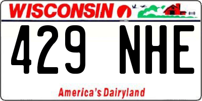 WI license plate 429NHE