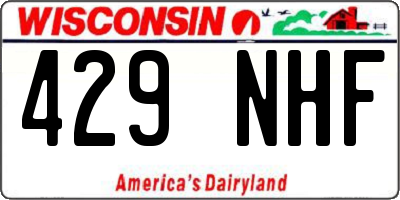 WI license plate 429NHF