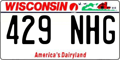 WI license plate 429NHG