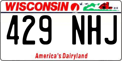 WI license plate 429NHJ