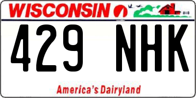 WI license plate 429NHK