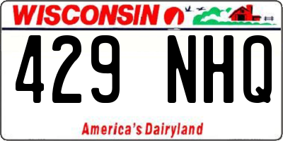 WI license plate 429NHQ