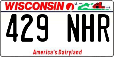 WI license plate 429NHR