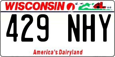 WI license plate 429NHY