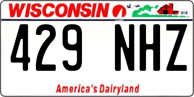 WI license plate 429NHZ