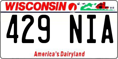 WI license plate 429NIA