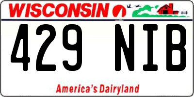 WI license plate 429NIB