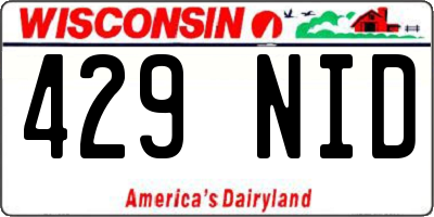 WI license plate 429NID