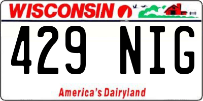 WI license plate 429NIG