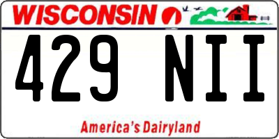 WI license plate 429NII