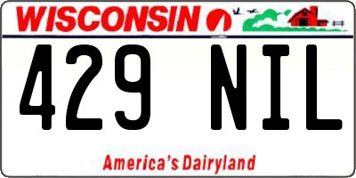 WI license plate 429NIL