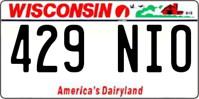 WI license plate 429NIO