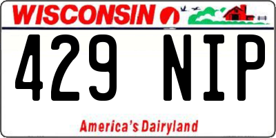 WI license plate 429NIP