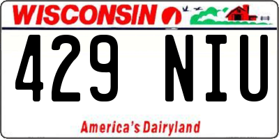 WI license plate 429NIU