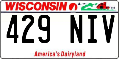 WI license plate 429NIV