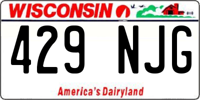 WI license plate 429NJG