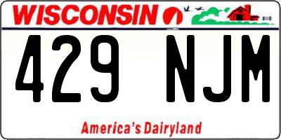 WI license plate 429NJM