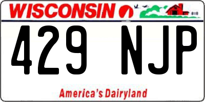 WI license plate 429NJP