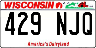 WI license plate 429NJQ