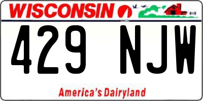 WI license plate 429NJW