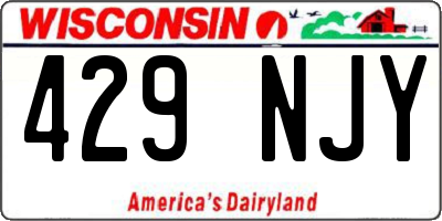 WI license plate 429NJY