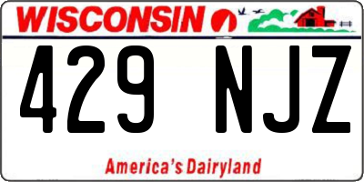 WI license plate 429NJZ