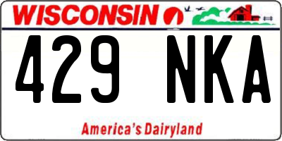 WI license plate 429NKA