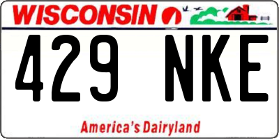 WI license plate 429NKE