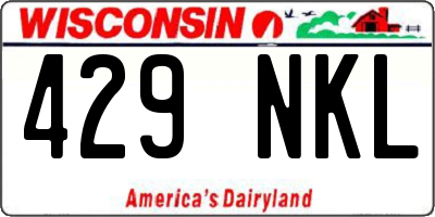 WI license plate 429NKL