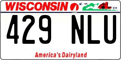 WI license plate 429NLU