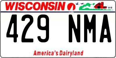 WI license plate 429NMA
