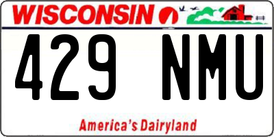 WI license plate 429NMU