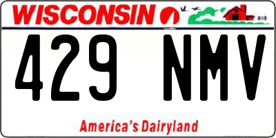 WI license plate 429NMV