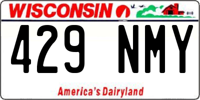 WI license plate 429NMY