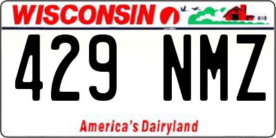 WI license plate 429NMZ