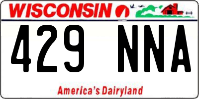 WI license plate 429NNA