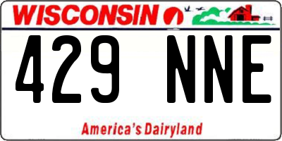WI license plate 429NNE