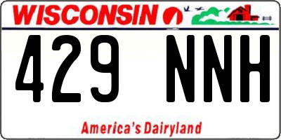 WI license plate 429NNH