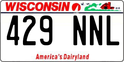 WI license plate 429NNL