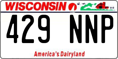 WI license plate 429NNP