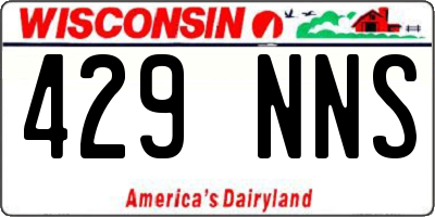 WI license plate 429NNS