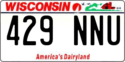 WI license plate 429NNU