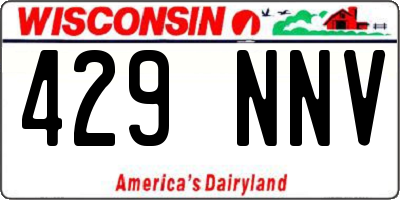 WI license plate 429NNV