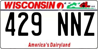 WI license plate 429NNZ