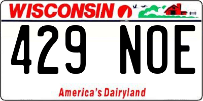 WI license plate 429NOE